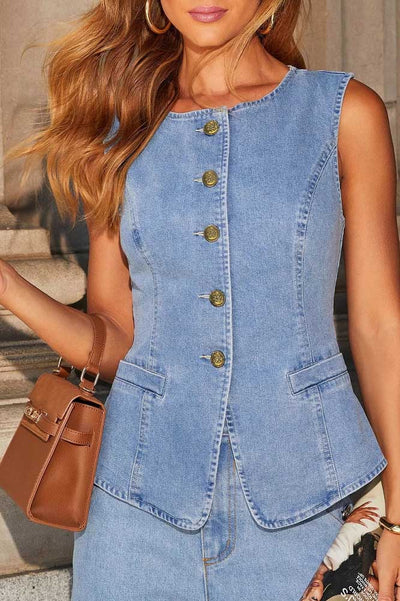 Sofia™ | Completo Denim Usurato