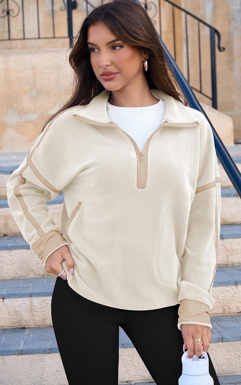 Sofia™ | Felpa con cappuccio ZipFusion bianca