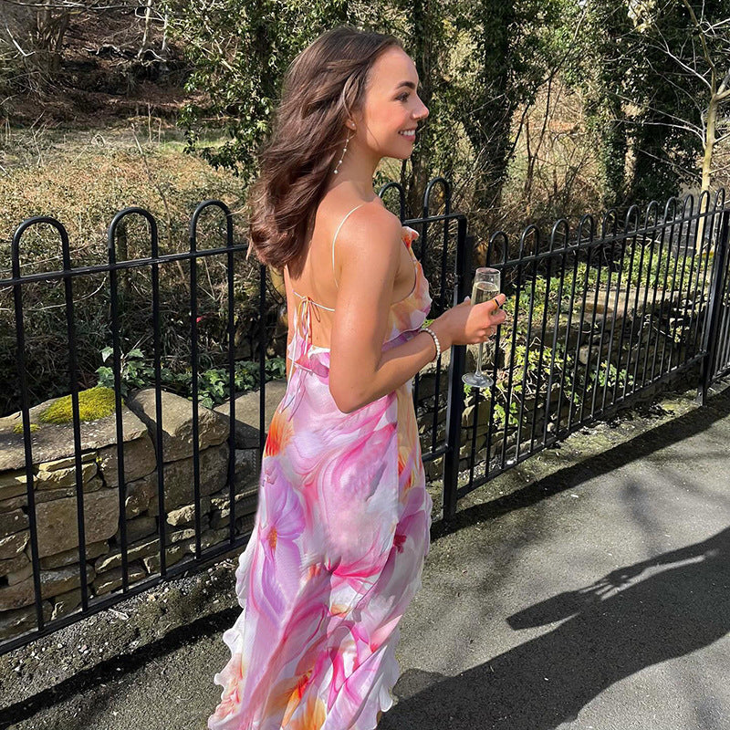 Nylah | Abito Maxi con Rouches Floreali