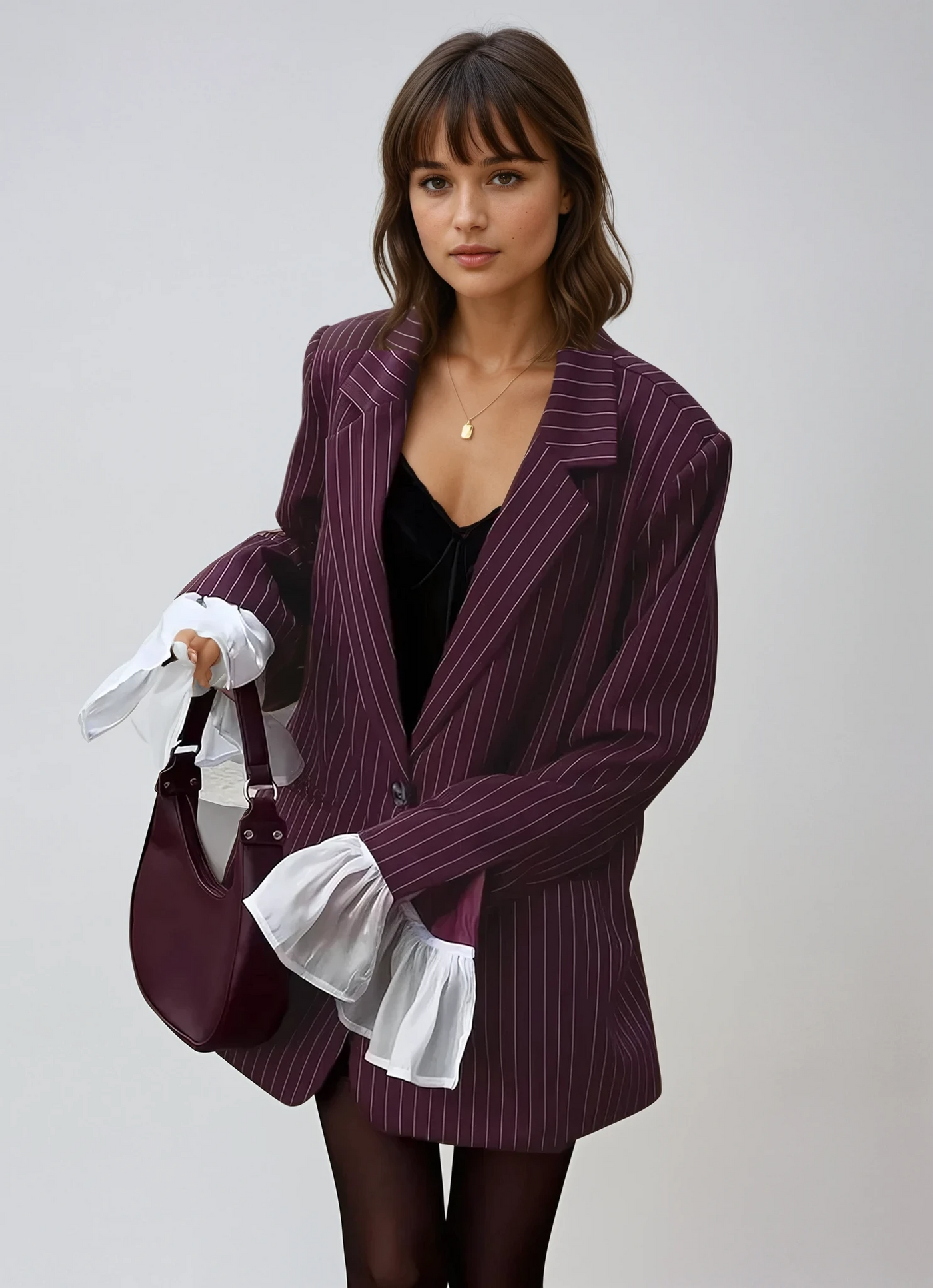 Sofia™ | Elvoru - Giacca da Suit Rosso Vino