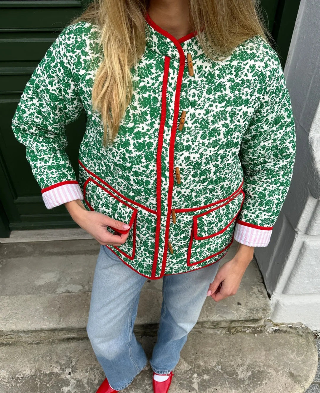 Sofia™ | GIACCA PATCHWORK CON STAMPA FLOREALE DI AMY