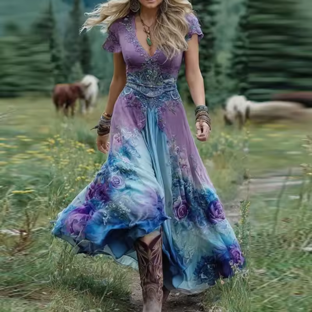 Celestine | Abito floreale sartoriale e fluido