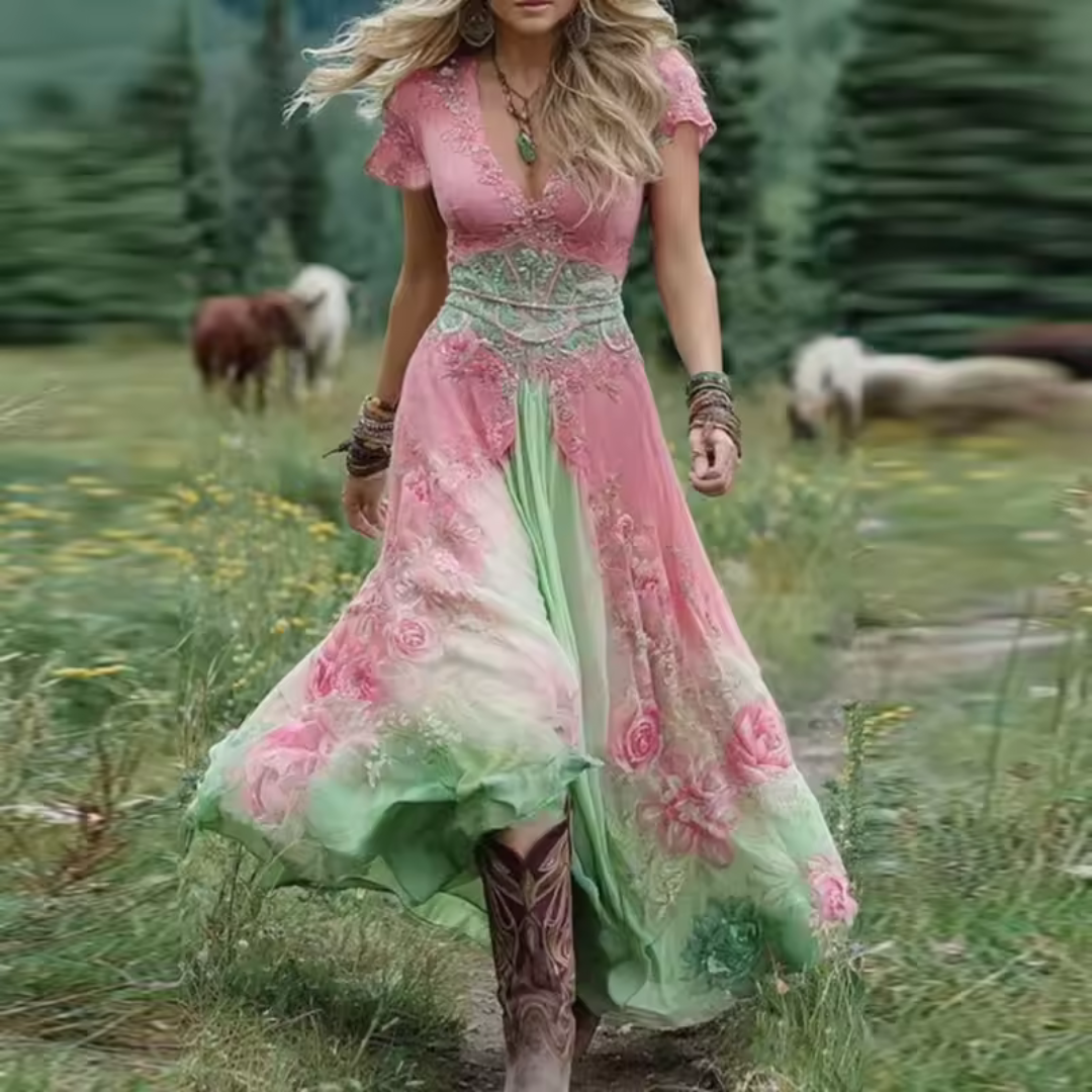 Celestine | Abito floreale sartoriale e fluido