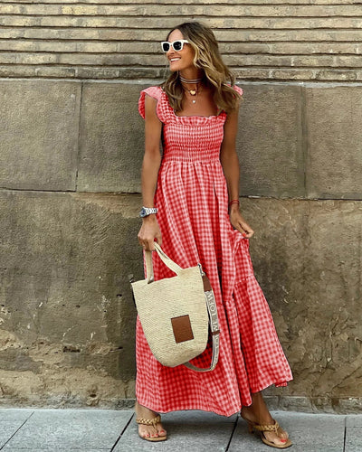 FRANCESCA | Vestito a Quadri con Taglio Retro per Eleganza Istantanea e Comfort Quotidiano