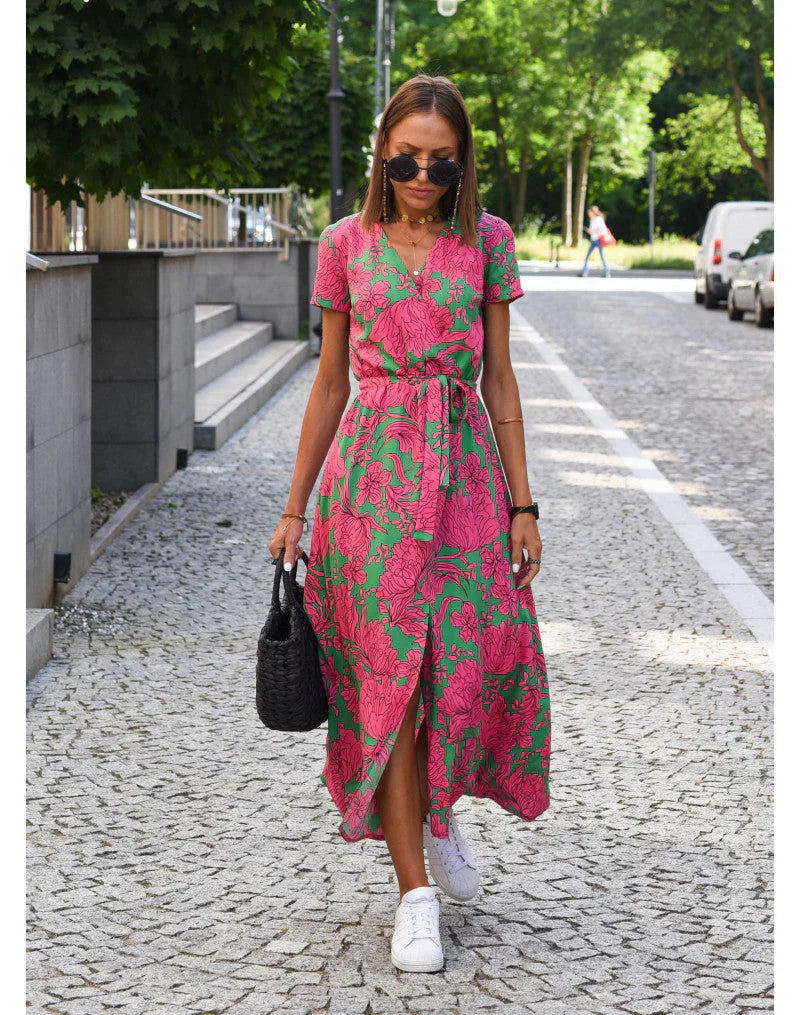 EVA | Abito Elegante con Scollo a V e Copertura della Pancia