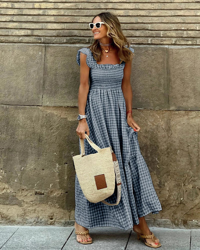 FRANCESCA | Vestito a Quadri con Taglio Retro per Eleganza Istantanea e Comfort Quotidiano