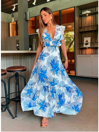 Margie - Vestito Maxi in Pizzo Senza Maniche alla Moda