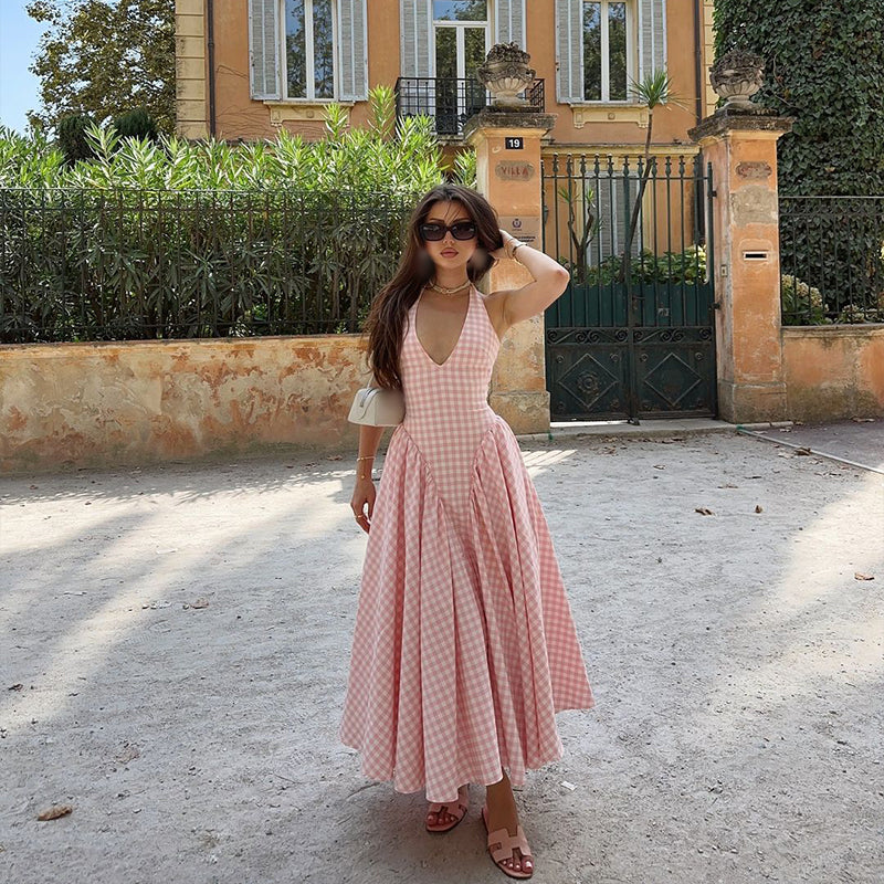 Romina | Abito Midi a Fantasia Check