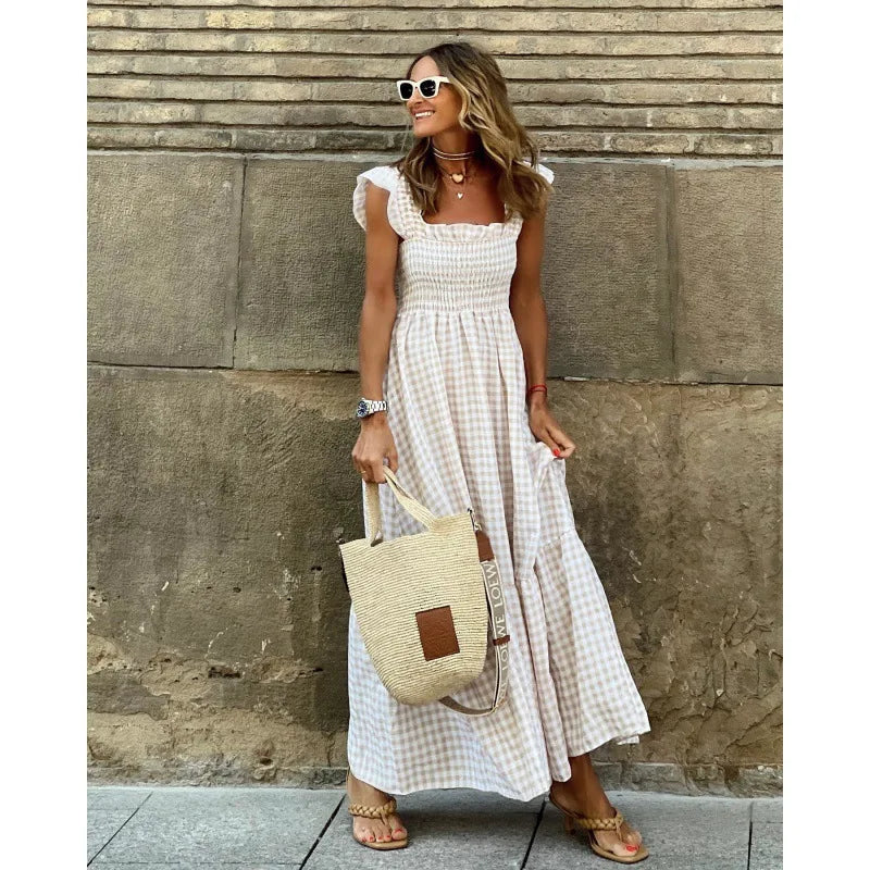 FRANCESCA | Vestito a Quadri con Taglio Retro per Eleganza Istantanea e Comfort Quotidiano