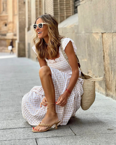 FRANCESCA | Vestito a Quadri con Taglio Retro per Eleganza Istantanea e Comfort Quotidiano