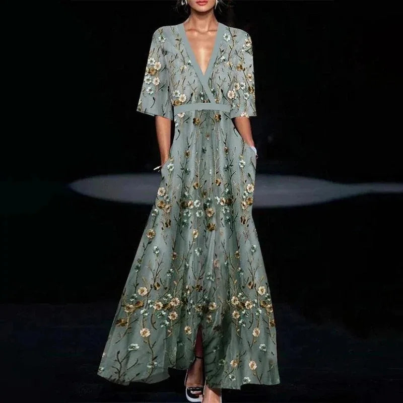 Valentina | Abito Lungo Elegante Azzurro