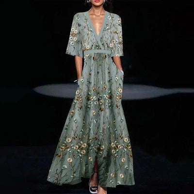 Valentina | Abito Lungo Elegante Azzurro