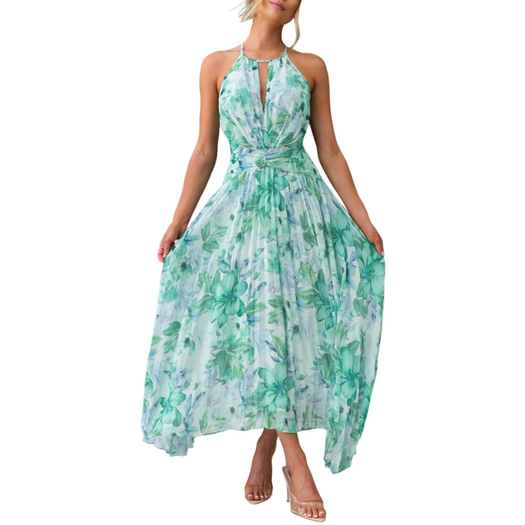 Fiorina – Abito Fluido con Stampa Foglie