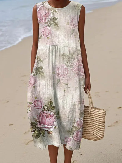 Adelina | Abito Lungo Estivo Patchwork Floreale