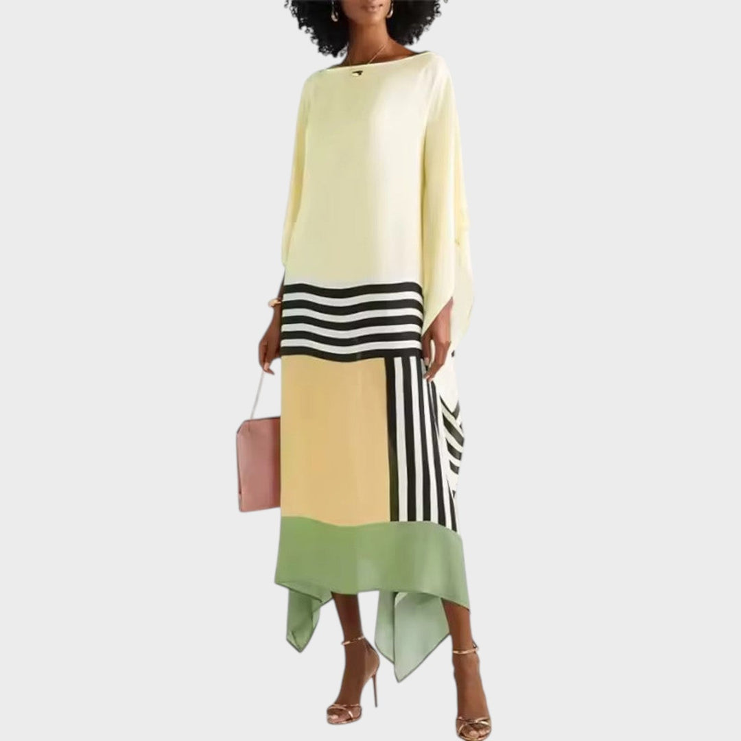 Iria | Caftão Elegante com Estampa Geométrica