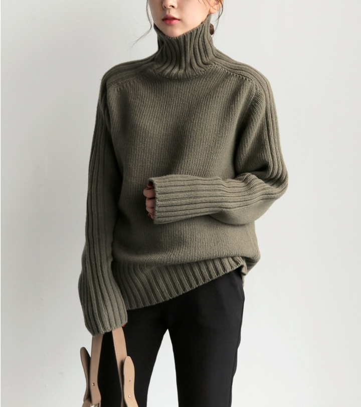 Sofia™ | Maglione a Collo Alto a Righe Ember