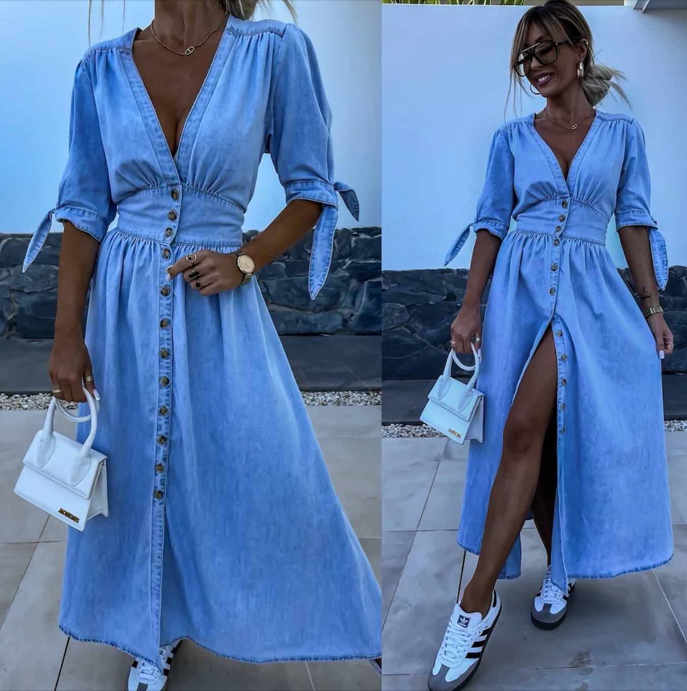 Amélie | Abito in denim brillante