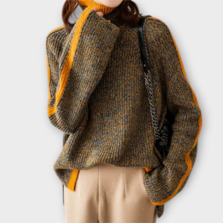 Breseis - Maglione Vintage con Collo Alto