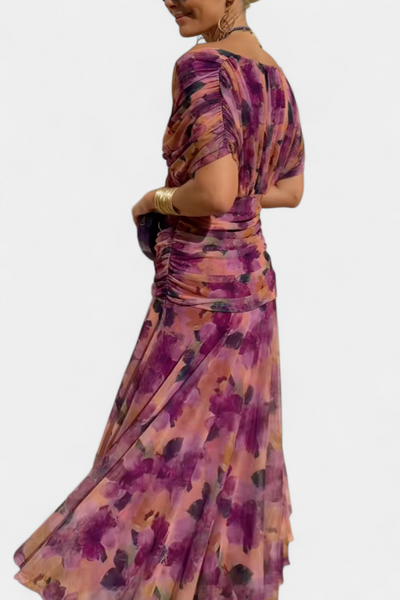 Alondra Vestito Lungo con Stampa Floreale Fantasia e Scollatura a V