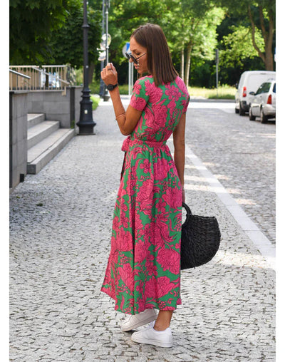 EVA | Abito Elegante con Scollo a V e Copertura della Pancia