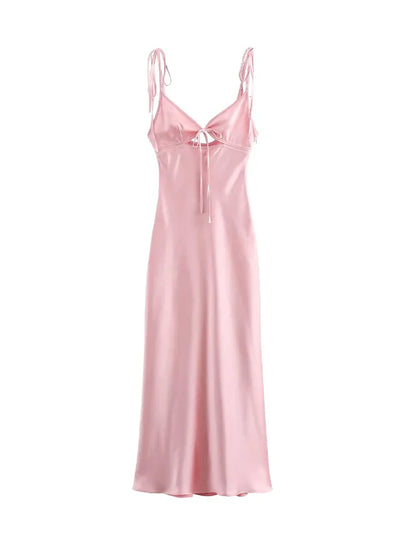 Bellamy | Abito Maxy in Raso Senza Maniche