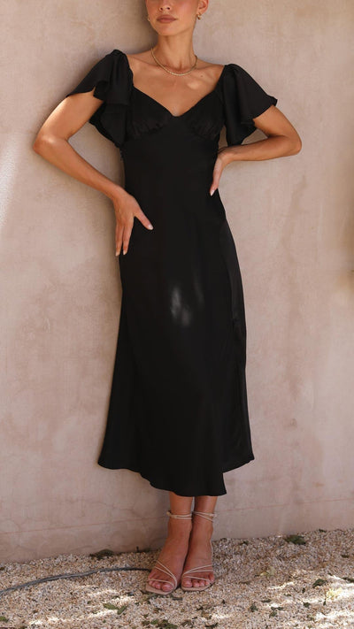 Nalani | Abito Maxi Off-Shoulder con Maniche a Farfalla
