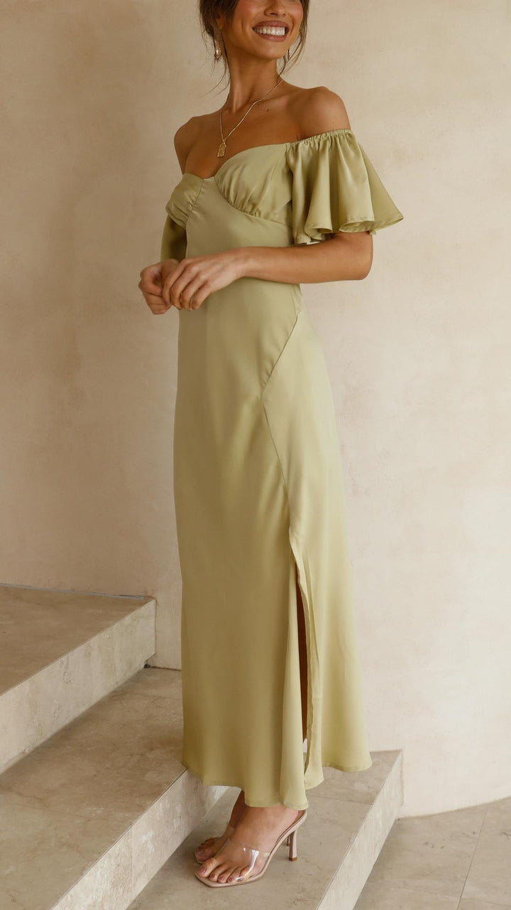 Nalani | Abito Maxi Off-Shoulder con Maniche a Farfalla