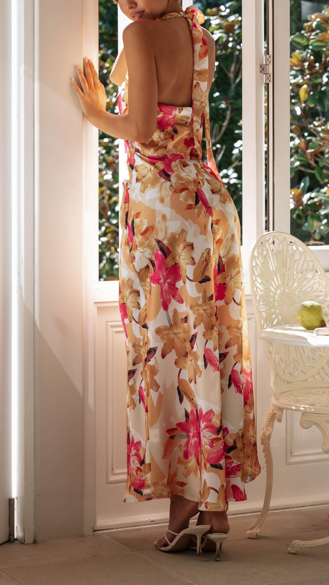 Shannon | Abito Maxi Floral con Scollo Halter