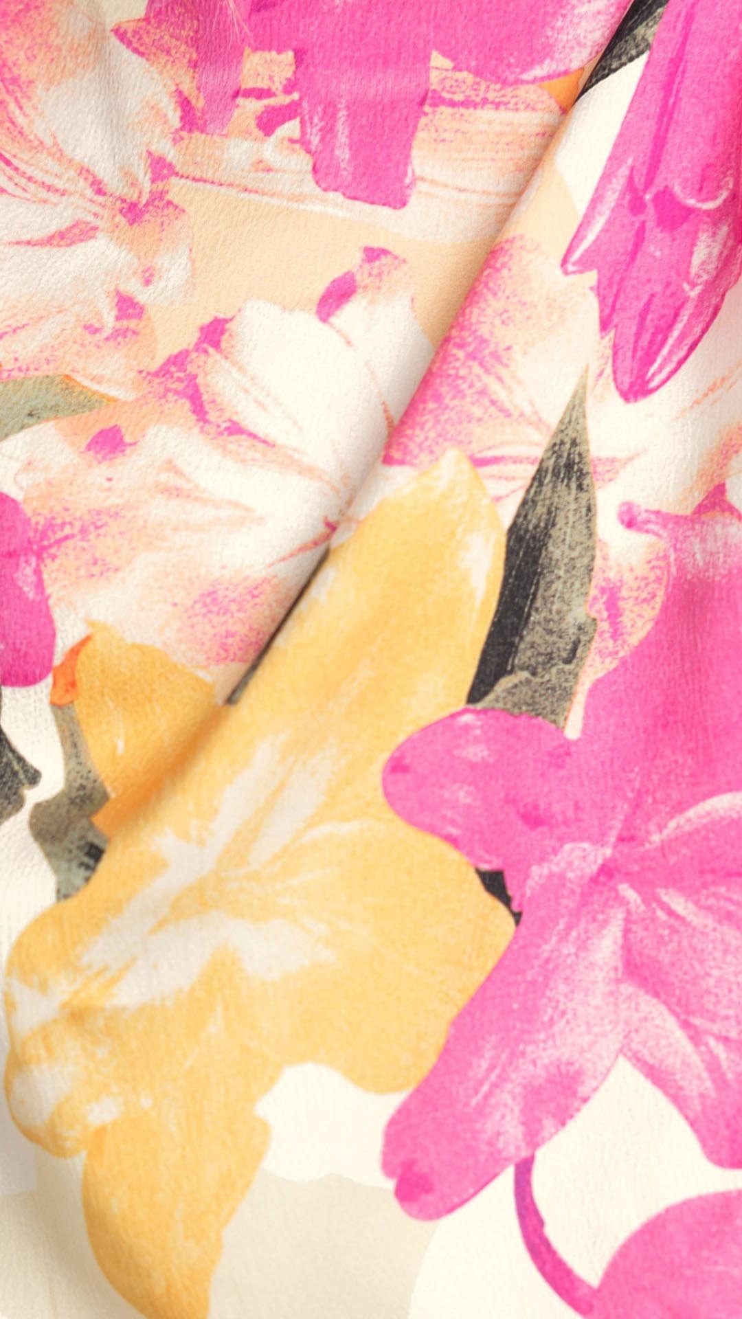 Elena | Abito Midi con Collo Alto e Motivo Floreale