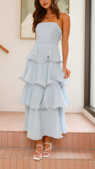 Kate | Abito Maxi con Volant a Strati