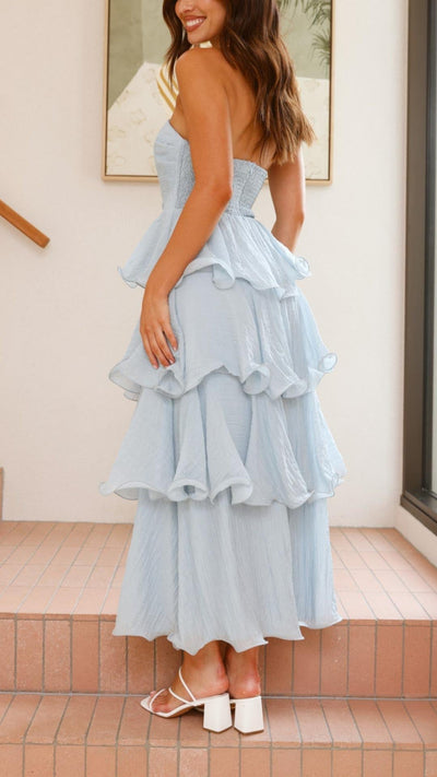 Kate | Abito Maxi con Volant a Strati
