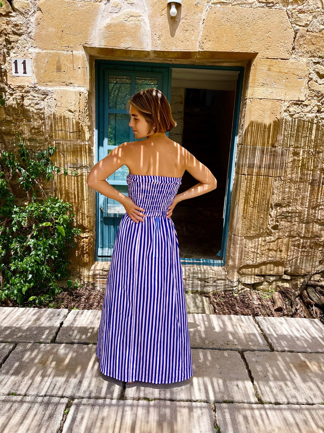 Abito a righe Blu e Rosa