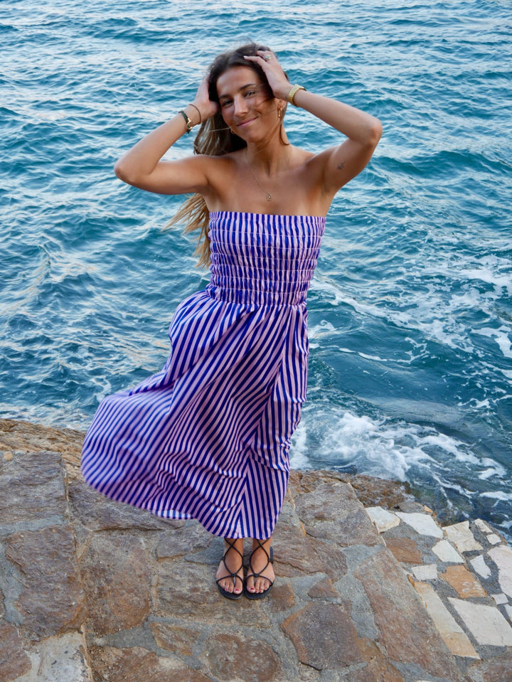 Abito a righe Blu e Rosa