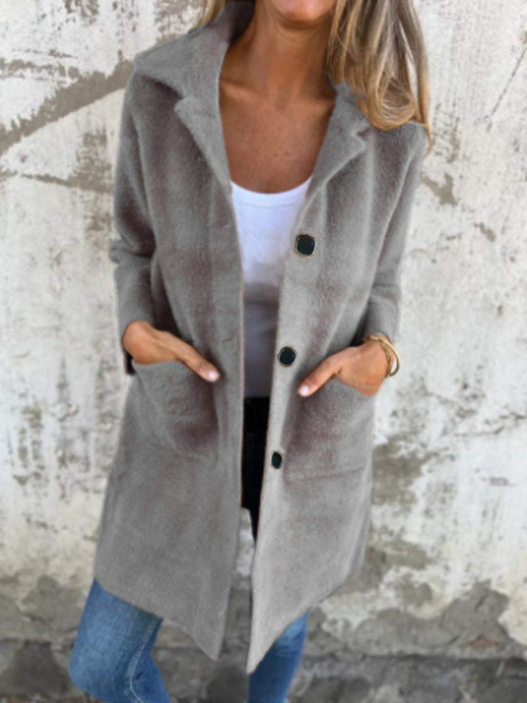 MARCE | Cappotto casual, a un solo petto, spesso con rever