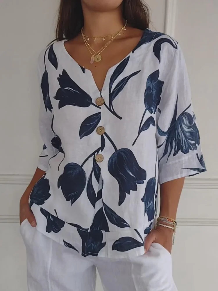 Sofia™ | Delphine - Elegante Blusa Floreale