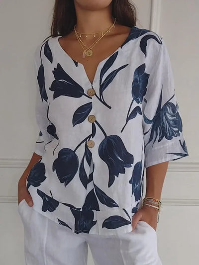 Sofia™ | Delphine - Elegante Blusa Floreale