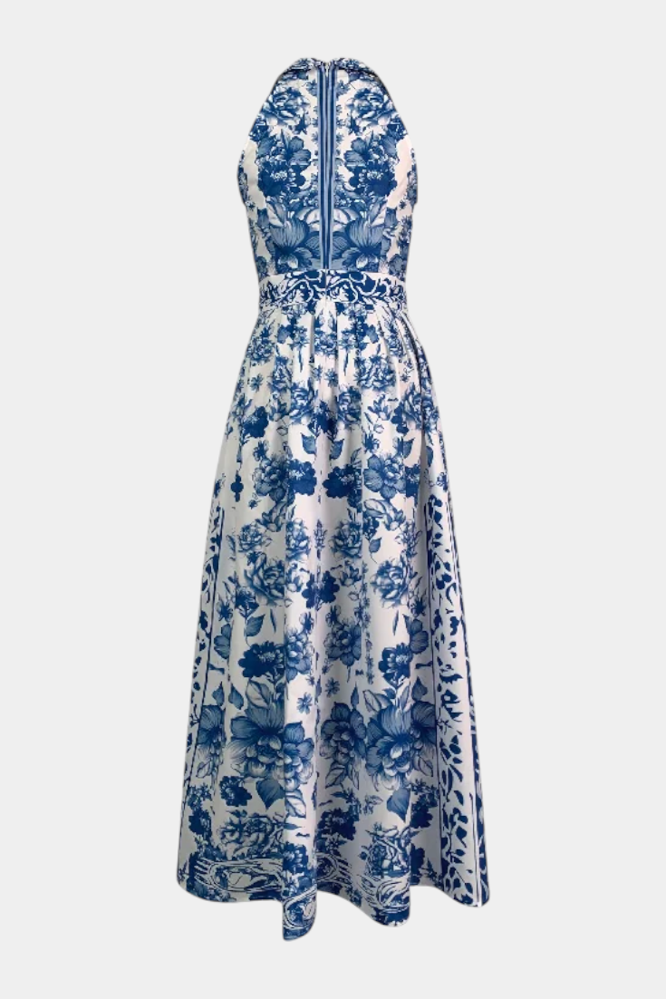 Shante Vestito A-Line Stampato Floreale con Collo a Revers