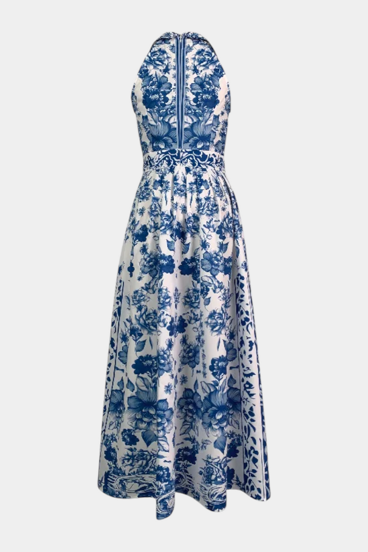 Shante Vestito A-Line Stampato Floreale con Collo a Revers