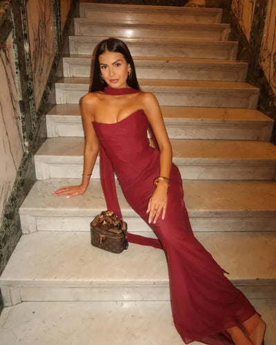 Aniyah | Abito Maxi Bodycon Senza Spalline