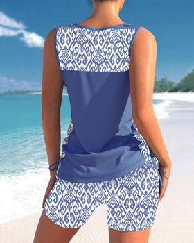 Alice™ | Tankini con Design Geometrico e Scollatura a V