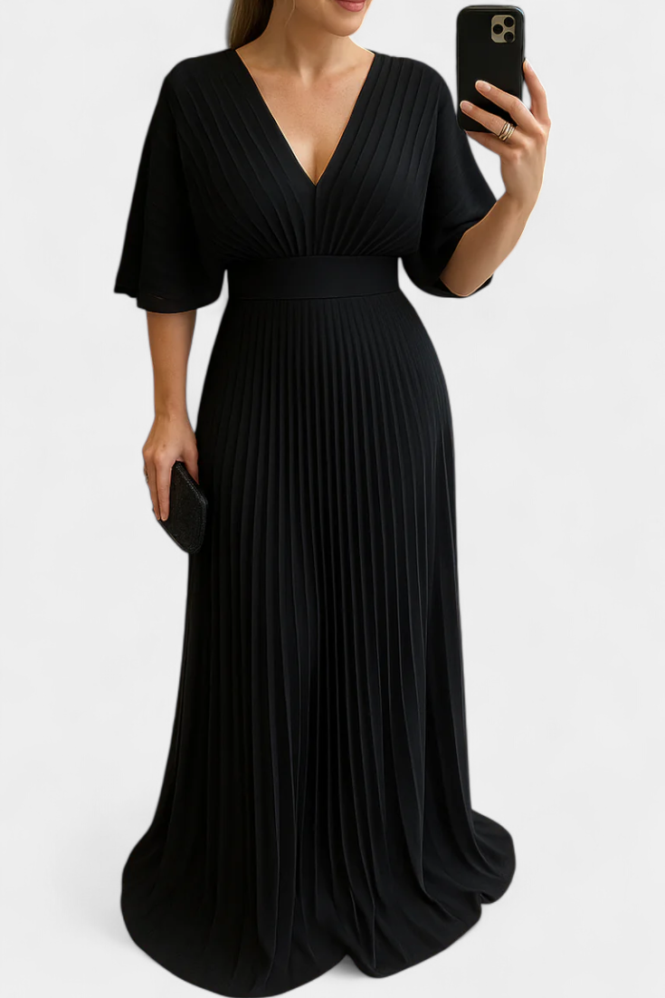 Odele Vestito Plissettato Fluido e Favorevole