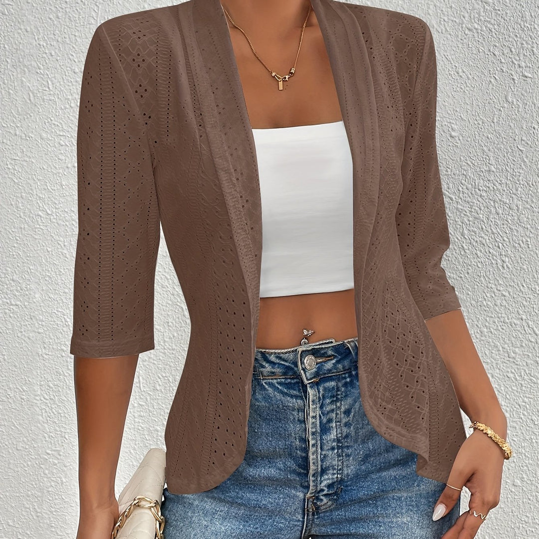 Seasonal Fashion Casual Open- Solid Cardigan Jacket