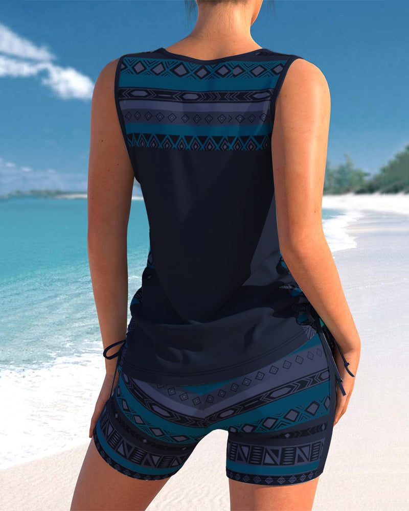 Alice™ | Tankini con Design Geometrico e Scollatura a V