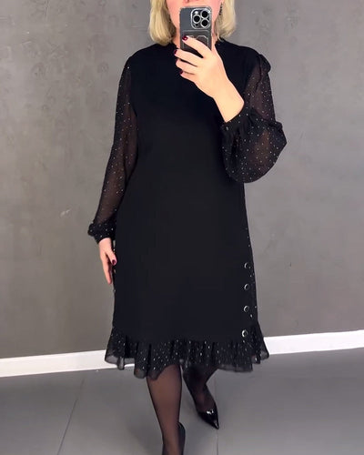 ELIANA | Abito Elegante con Maniche Trasparenti e Taglio Lusinghiero per Occasioni Autunnali