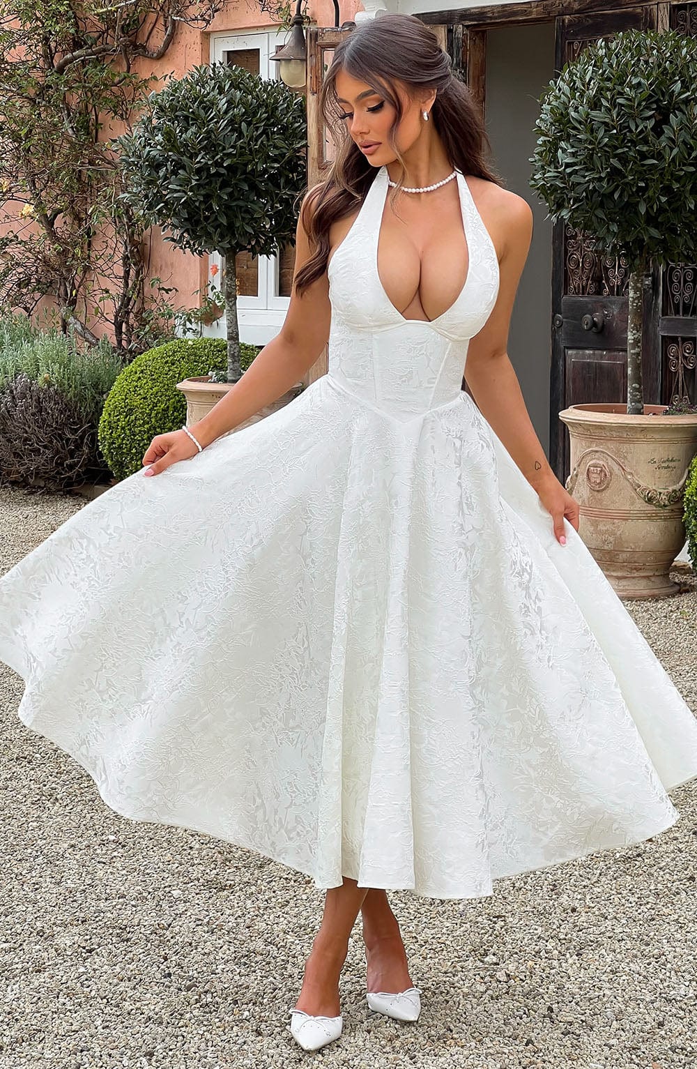 Esmeralda | Abito Midi Senza Maniche con Scollo Halter