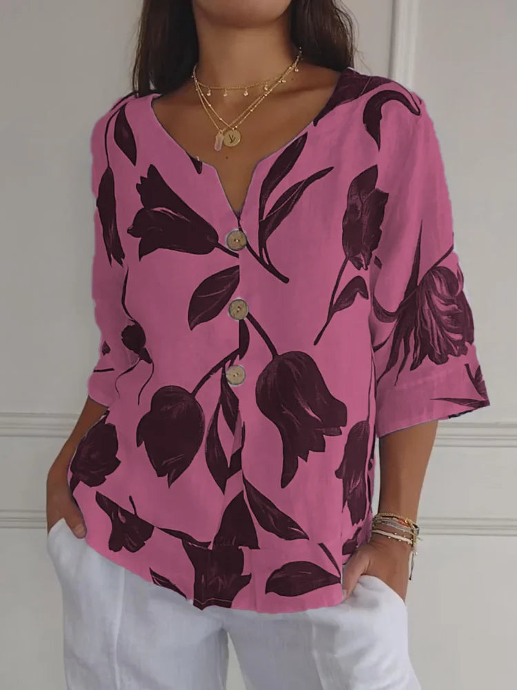 Sofia™ | Delphine - Elegante Blusa Floreale