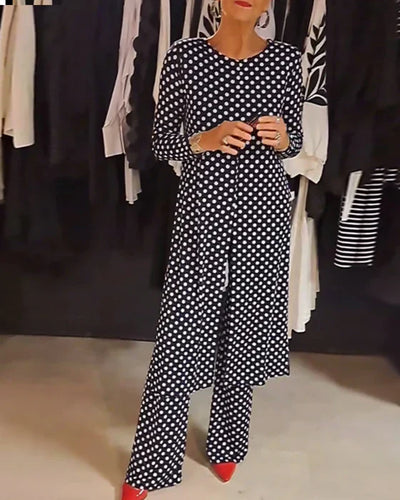 LILIANA | Completo Due Pezzi con Stampa a Pois per Eleganza Disinvolta e Look Estivi Versatili