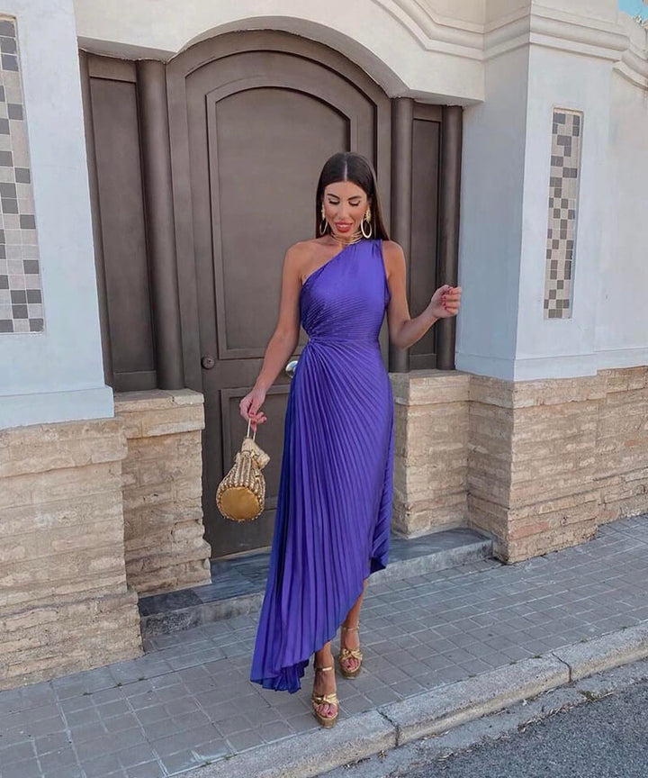 Marjorie - Elegante Vestito Midi a Spalla Unica