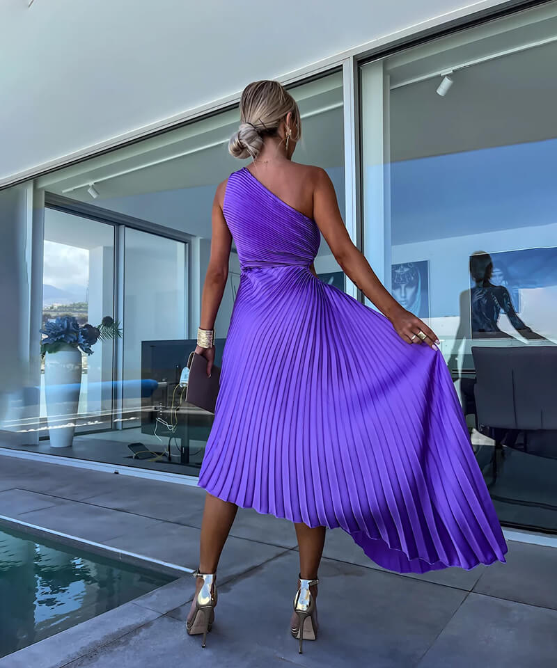 Marjorie - Elegante Vestito Midi a Spalla Unica