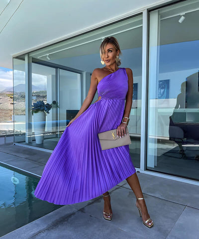 Marjorie - Elegante Vestito Midi a Spalla Unica